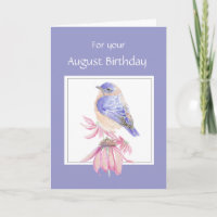 August Geburtstag, Bluebird und Blume