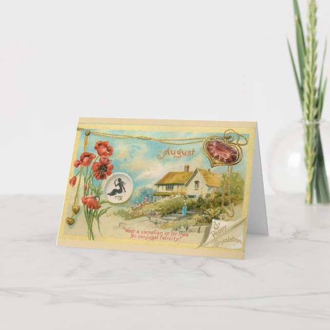 August-Geburtstag Karte (Vorderseite)