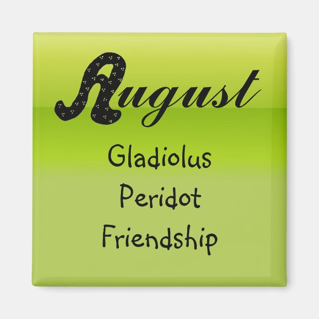 August Geburtstag Magnet (Vorne)