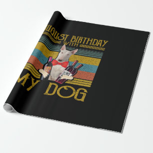 August Geburtstag mit meinem Bull Terrier Dog 2020 Geschenkpapier