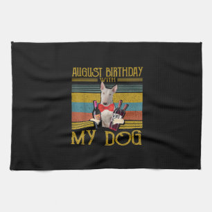 August Geburtstag mit meinem Bull Terrier Dog 2020 Geschirrtuch