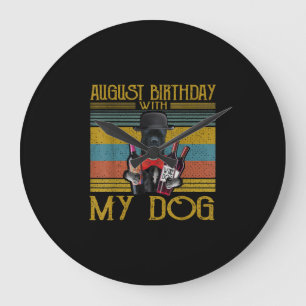 August Geburtstag mit meinem Cane Corso Dog 2020 Große Wanduhr