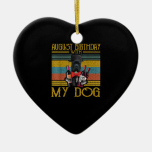 August Geburtstag mit meinem Cane Corso Dog 2020 Keramik Ornament