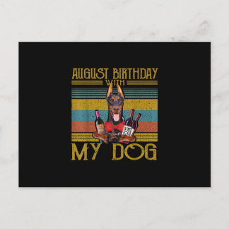 August Geburtstag mit meinem Doberman Pinscher Dog Einladungspostkarte