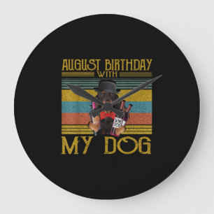 August Geburtstag mit meinem Gordon Setter Hund 20 Große Wanduhr