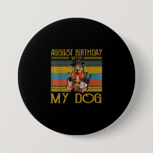 August Geburtstag mit meinem irischen Setter Hund Button