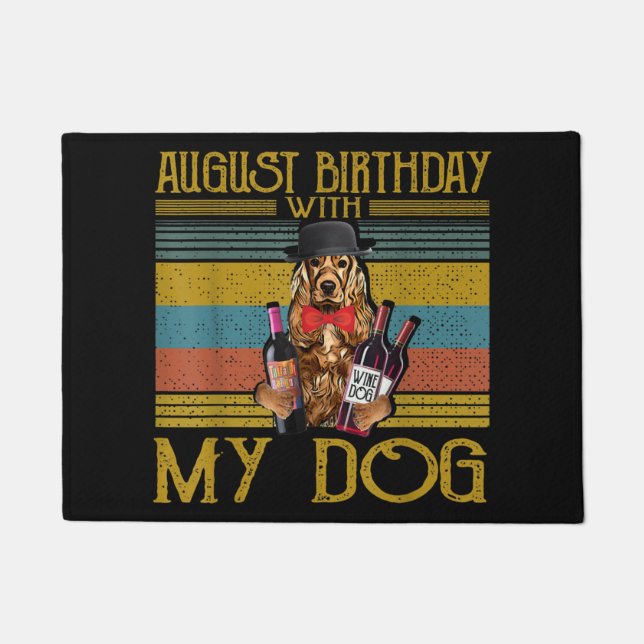August Geburtstag mit meinem irischen Setter Hund  Fußmatte (Vorderseite)