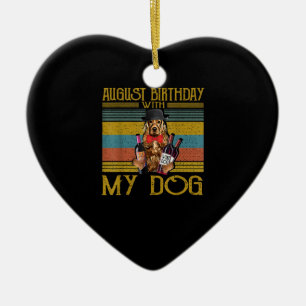 August-Geburtstag mit meinem irischen Setter-Hund Keramik Ornament