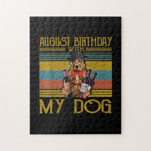 August Geburtstag mit meinem irischen Setter Hund Puzzle