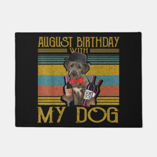 August Geburtstag mit meinem irischen Wolfhound Hu Fußmatte