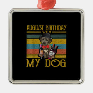 August Geburtstag mit meinem irischen Wolfhound Hu Ornament Aus Metall