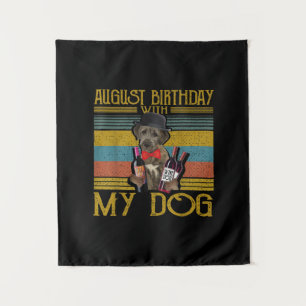 August Geburtstag mit meinem irischen Wolfhound Hu Wandteppich