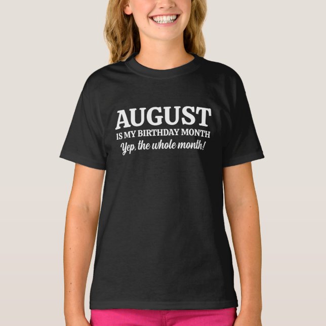 August Geburtstag  T-Shirt (Vorderseite)