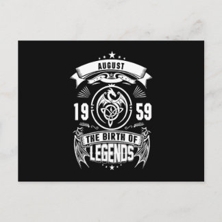 August-Geschenk | 1959 Geburtsjahr der Legenden Einladungspostkarte