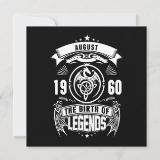August-Geschenk | 1960 Geburtsjahr der Legenden Einladung