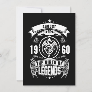 August-Geschenk | 1960 Geburtsjahr der Legenden Einladung