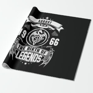 August-Geschenk 1966 Geburtsjahr der Legenden Geschenkpapier