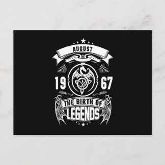August-Geschenk | 1967 Geburtsjahr der Legenden Einladungspostkarte