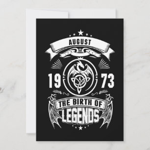 August-Geschenk 1973 Geburtsjahr der Legenden Feiertagskarte