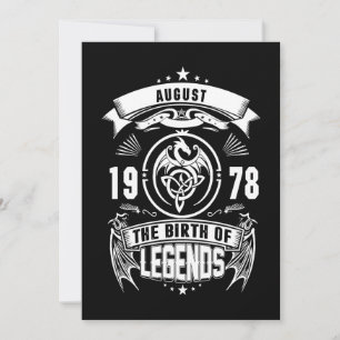 August-Geschenk 1978 Geburtsjahr der Legenden Einladung