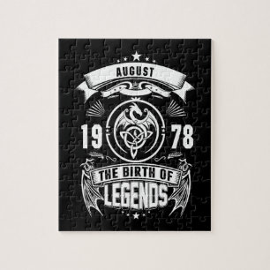 August-Geschenk 1978 Geburtsjahr der Legenden Puzzle