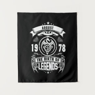 August-Geschenk 1978 Geburtsjahr der Legenden Wandteppich