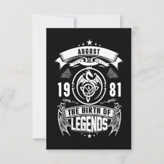 August-Geschenk | 1981 Geburtsjahr der Legenden Einladung