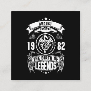 August-Geschenk 1982 Geburtsjahr der Legenden Quadratische Visitenkarte