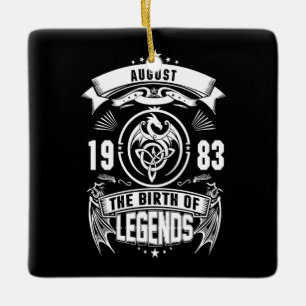 August-Geschenk 1983 Geburtsjahr der Legenden Keramikornament