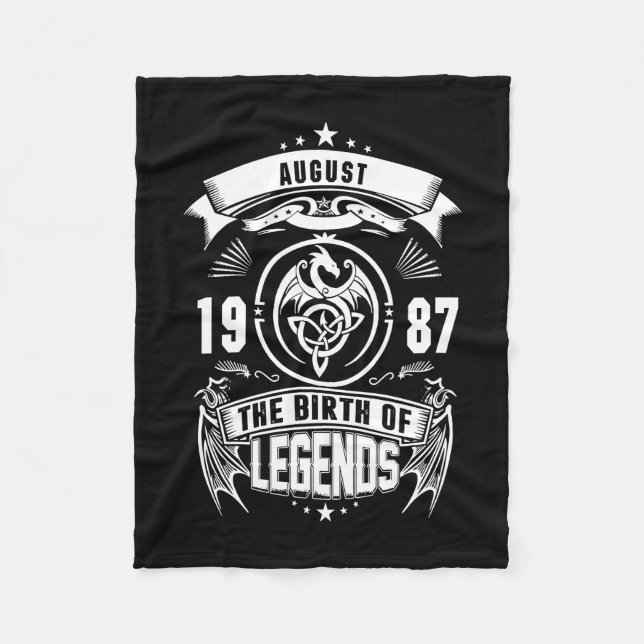 August-Geschenk | 1987 Geburtsjahr der Legenden Fleecedecke (Vorderseite)