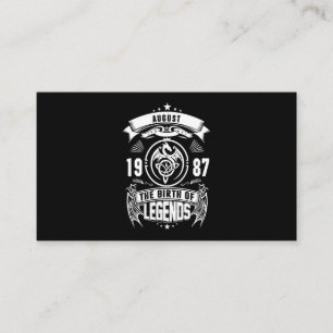 August-Geschenk 1987 Geburtsjahr der Legenden Visitenkarte
