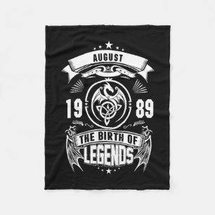 August-Geschenk 1989 Geburtsjahr der Legenden Fleecedecke