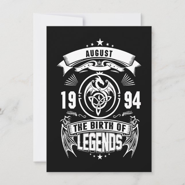 August-Geschenk | 1994 Geburtsjahr der Legenden Einladung (Vorderseite)
