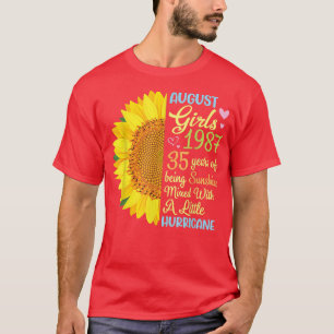 August Girls 1987 35 Jahre Sunshine Mied T-Shirt
