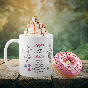 August Gladiola und Poppy Birthday Keepake Kaffeetasse