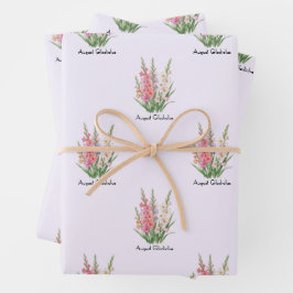 August Gladiolen Blumen Geschenkpapier Set