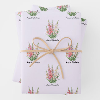 August Gladiolen Blumen Geschenkpapier Set