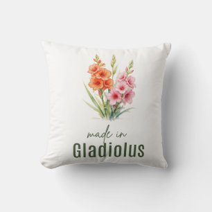 August Gladiolus Geburtstagsblume Flache Danksagun Kissen