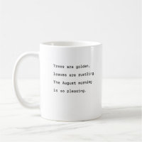 August Kaffee Tasse Typografie poetische goldene B