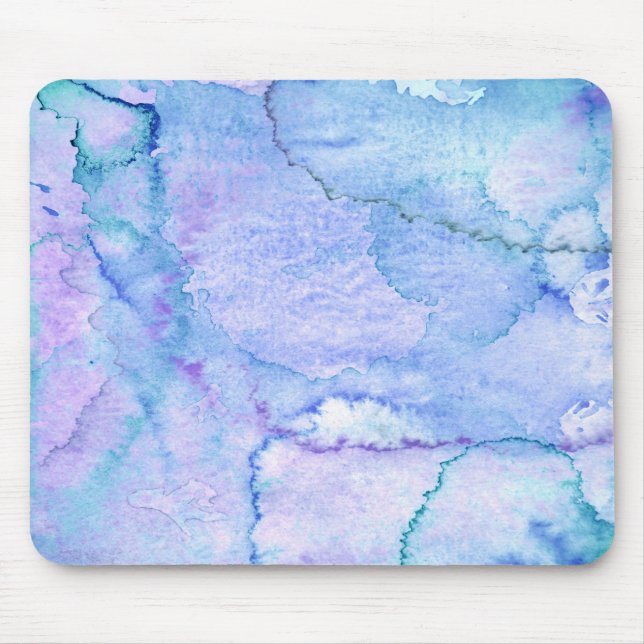 "August-" lila und blaue Watercolor-Kunst Mousepad (Vorne)