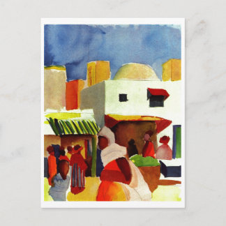 August_Macke - Algier-Markt 1914 Leinwand Postkarte