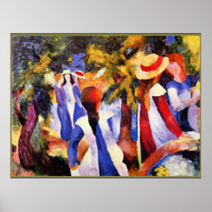 August Macke art, Girl in the Greenery Poster