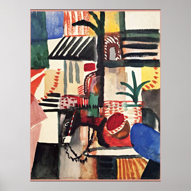 August Macke Artwork, Mann mit Donkey Poster (Vorne)