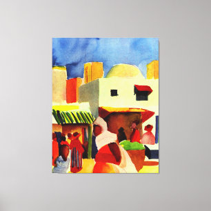 August Macke Artwork, Markt in Algier Leinwanddruck