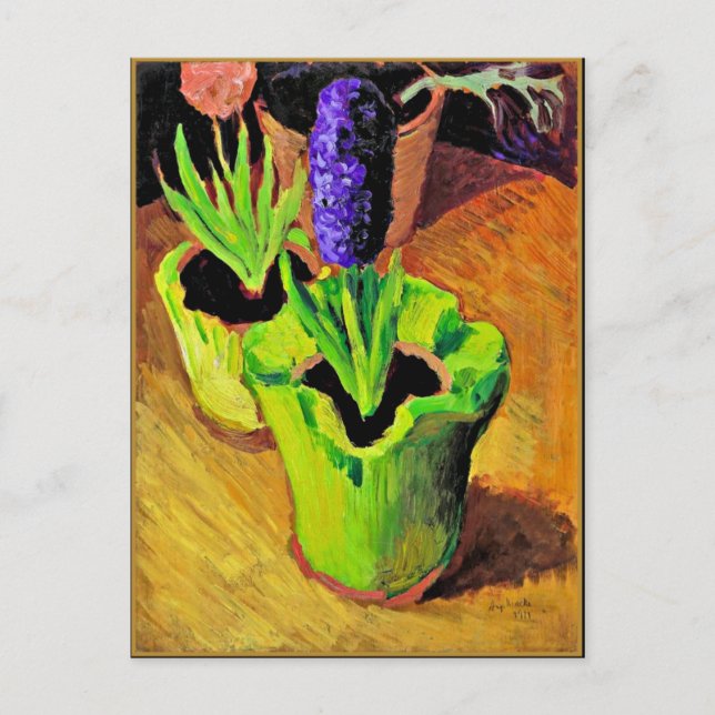 August Macke Blumenbemalung, Hyazinthen Postkarte (Vorderseite)
