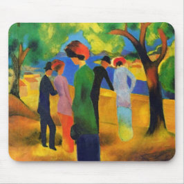 August Macke - Dame in einer grünen Jacke Mousepad