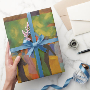 August Macke Dame in grüner Jacke Geschenkpapier