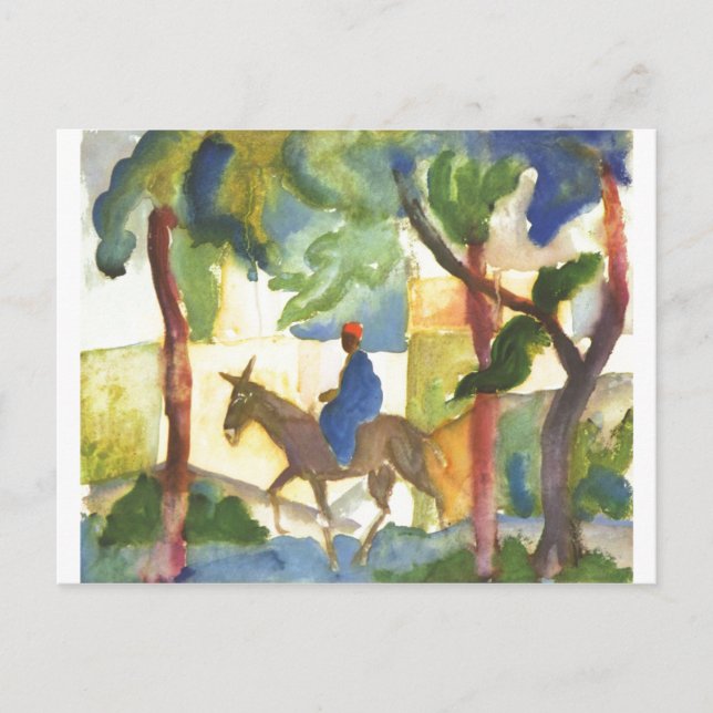 August Macke - Donkey Rider 1914 Eselreiter Postkarte (Vorderseite)