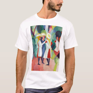 August Macke drei Mädchen in den gelben Strohhüt T-Shirt