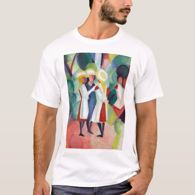 August Macke drei Mädchen in den gelben Strohhüten T-Shirt (Vorderseite)